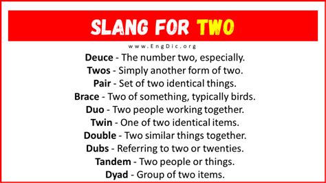 slang for two|30+ Slang for Two (Their Uses & Meanings) – EngDic.